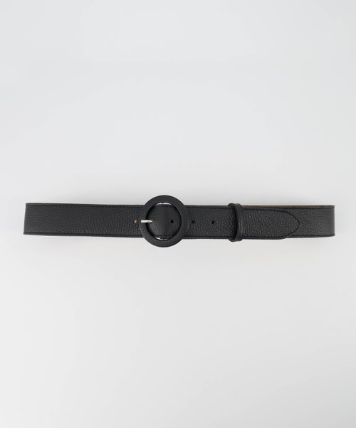 Marjolein - Classic Grain - Riemen met gesp - Zwart - D28 - Zilverkleurig