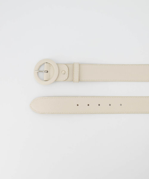 Marjolein - Classic Grain - Riemen met gesp - Beige - Ecru D37 - Zilverkleurig
