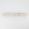 Marjolein - Classic Grain - Riemen met gesp - Beige - Ecru D37 - Zilverkleurig