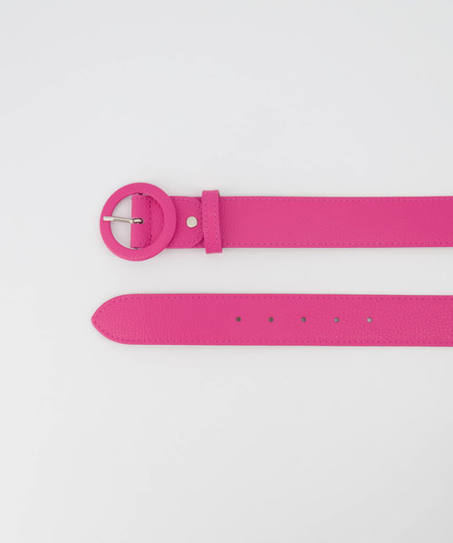 Marjolein - Classic Grain - Belts with buckles - Pink - Magenta D101 - Silver