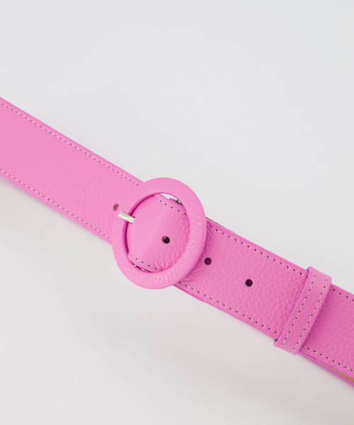 Marjolein - Classic Grain - Belts with buckles - Pink - D101 - Silver