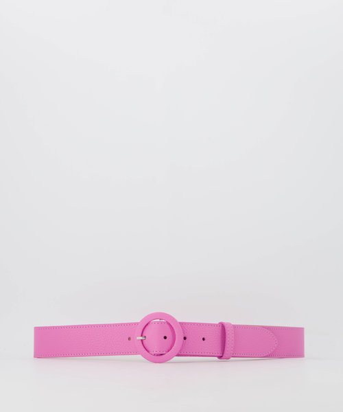 Marjolein - Classic Grain - Riemen met gesp - Roze - D101 - Zilverkleurig