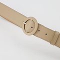 Marjolein - Classic Grain - Riemen met gesp - Taupe - D05 - Zilverkleurig