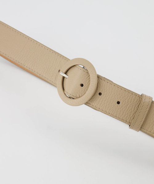 Marjolein - Classic Grain - Riemen met gesp - Taupe - D05 - Zilverkleurig