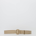 Marjolein - Classic Grain - Riemen met gesp - Taupe - D05 - Zilverkleurig