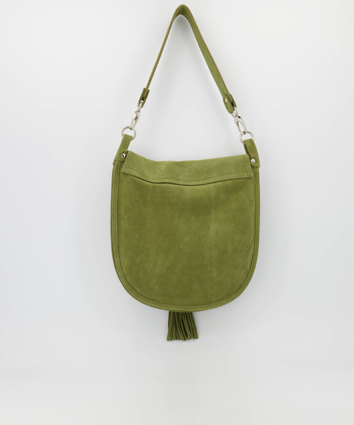 Meghan - Suede - Crossbody bags - Green - Olijfgroen 0527 - Silver
