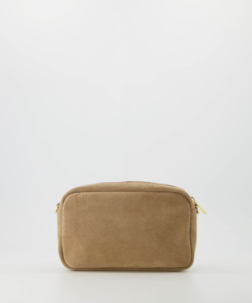 Irene - Suede - Crossbodytassen - Beige - Zand 04 - Goudkleurig