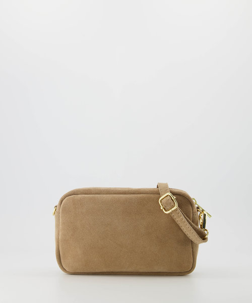 Irene - Suede - Crossbodytassen - Beige - Zand 04 - Goudkleurig