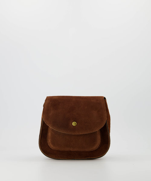 Leo - Suede - Crossbodytassen - Bruin - Cognac 37 - Bronskleurig