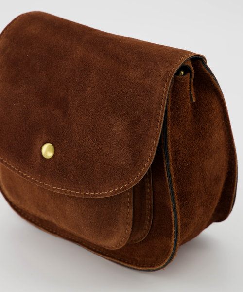 Leo - Suede - Crossbodytassen - Bruin - Cognac 37 - Bronskleurig