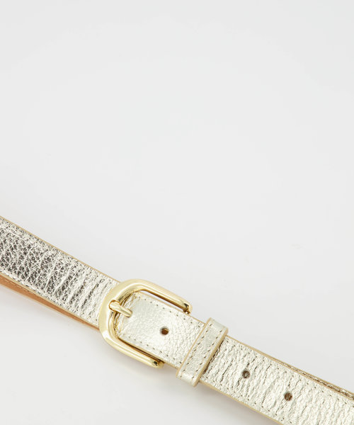 Basic Riem - 3 cm - Classic Grain - Riemen met gesp - Goud -  - Goudkleurig