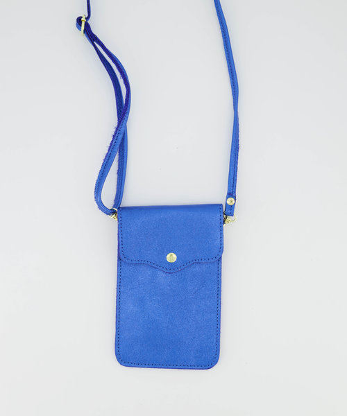 Pona - Metallic - Crossbodytassen - Blauw - 509 - Goudkleurig