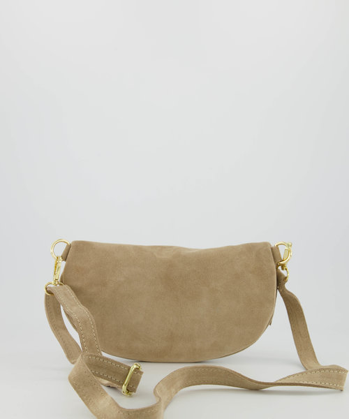 Zoey Big - Suede - Heuptassen - Beige - Zand 04 - Goudkleurig