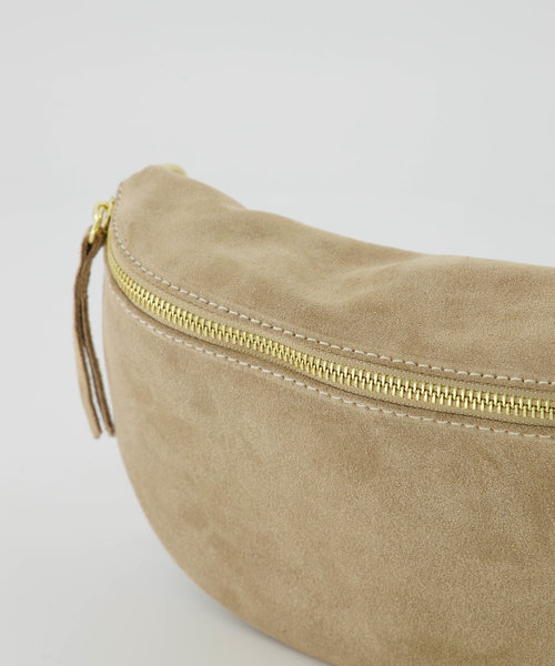 Zoey Big - Suede - Heuptassen - Beige - Zand 04 - Goudkleurig