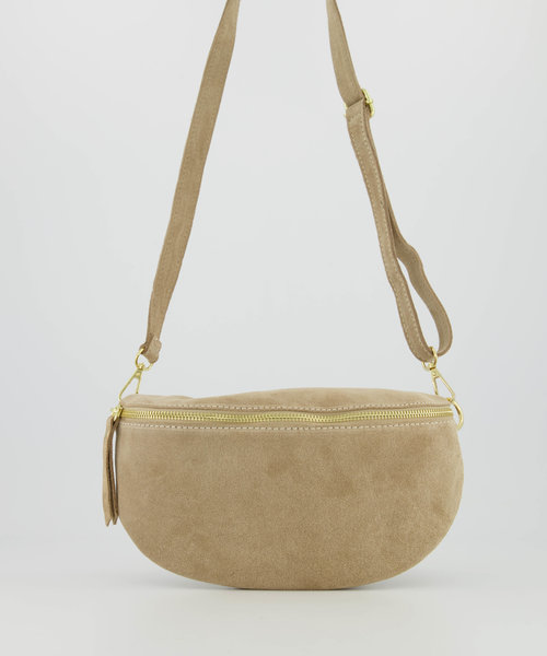 Zoey Big - Suede - Heuptassen - Beige - Zand 04 - Goudkleurig