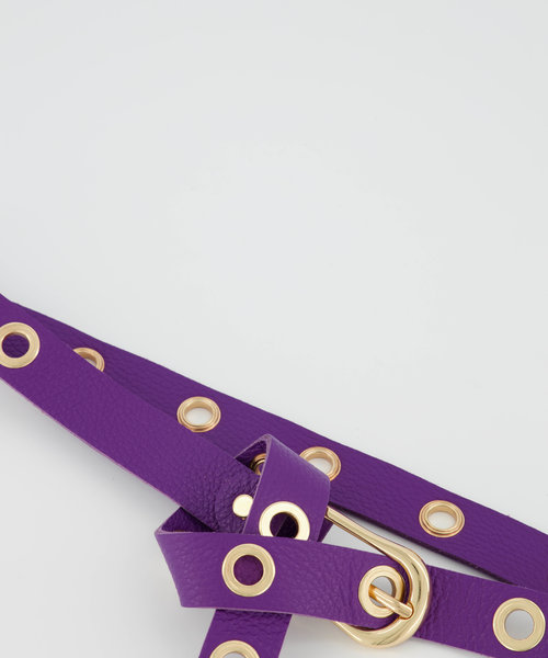 Avery - Classic Grain - Belts with buckles - Purple - 3638 - Gold