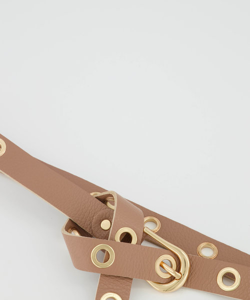 Avery - Classic Grain - Riemen met gesp - Bruin - Camel 1226 - Goudkleurig