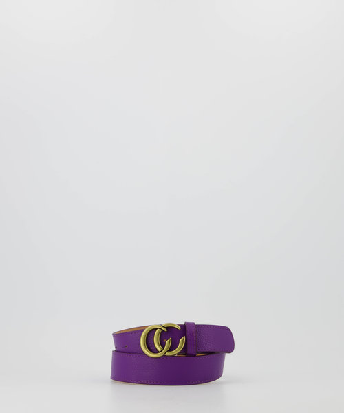 Cecile - Classic Grain - Riemen met gesp - Paars - 3640 - Goudkleurig