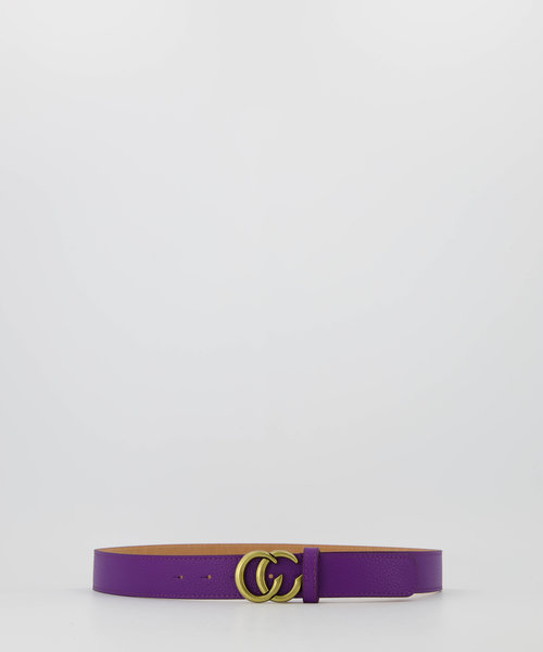 Cecile - Classic Grain - Riemen met gesp - Paars - 3640 - Goudkleurig