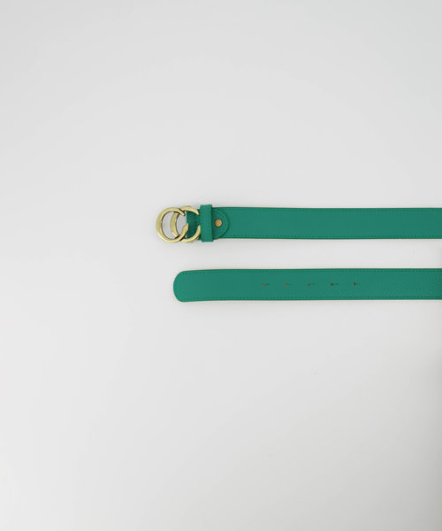 Cecile - Classic Grain - Riemen met gesp - Groen - 5340 - Goudkleurig