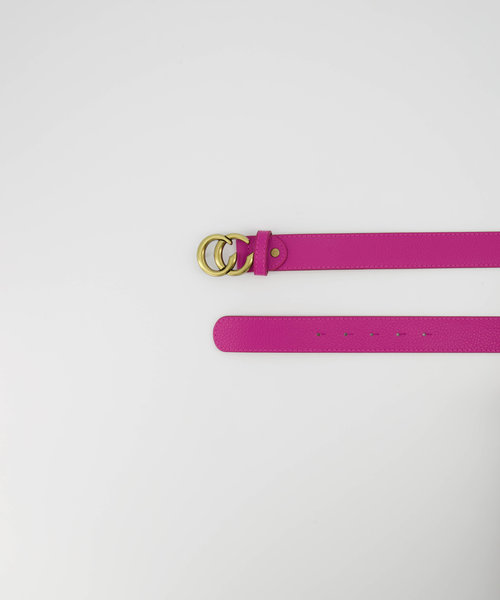 Cecile - Classic Grain - Riemen met gesp - Roze - Fuchsia 2436 - Goudkleurig