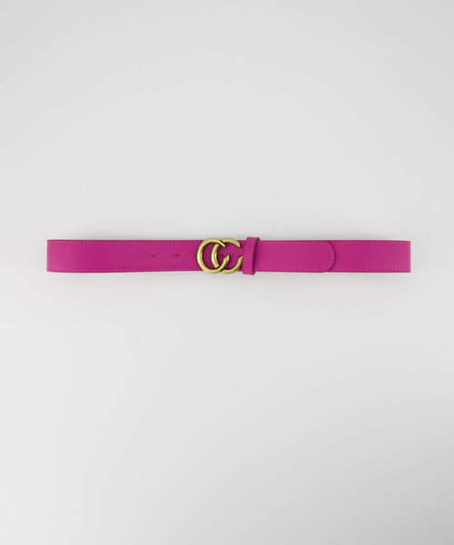 Cecile - Classic Grain - Riemen met gesp - Roze - Fuchsia 2436 - Goudkleurig