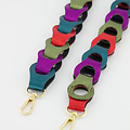 Brady Big - Metallic - Bag straps - Petrol - Fuchsia/Olijfgroen/Oranje - Gold