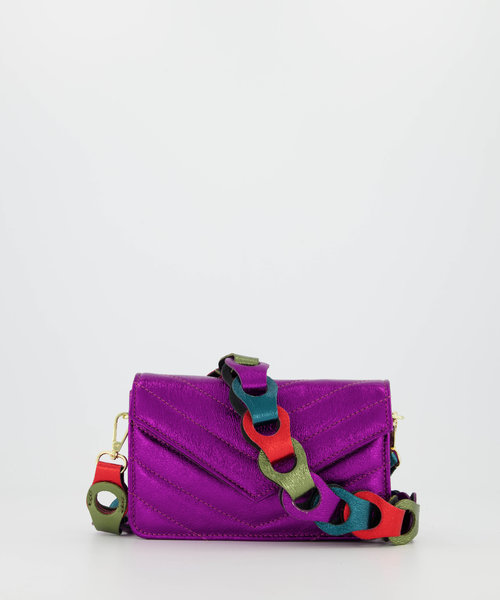 Brady Big - Metallic - Bag straps - Petrol - Fuchsia/Olijfgroen/Oranje - Gold