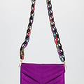 Brady Big - Metallic - Bag straps - Petrol - Fuchsia/Olijfgroen/Oranje - Gold