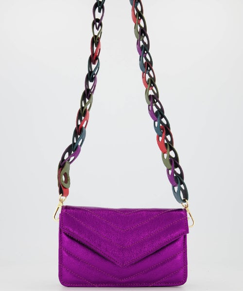 Brady Big - Metallic - Bag straps - Petrol - Fuchsia/Olijfgroen/Oranje - Gold
