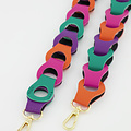 Brady Big - Classic Grain - Bag straps - Orange - Fuchsia/Groen/Paars - Gold