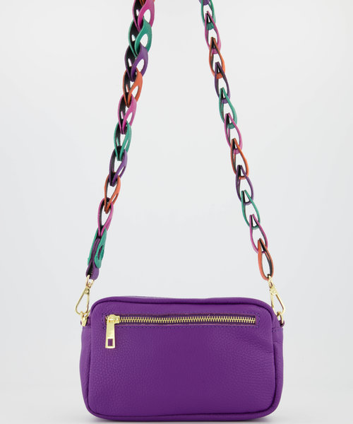 Brady Big - Classic Grain - Hengsels - Oranje - Fuchsia/Groen/Paars - Goudkleurig