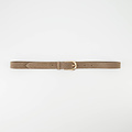 Ava - Suede - Belts with buckles - Taupe -  - Gold
