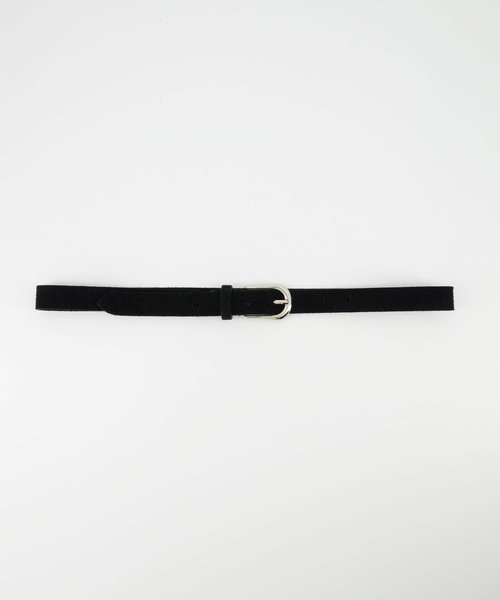 Basic Riem 2,5cm - Suede - Riemen met gesp - Zwart -  - Zilverkleurig