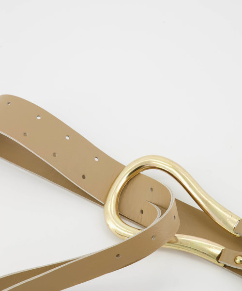 Joyce - Sauvage - Belts with buckles - Brown - Camel - Gold