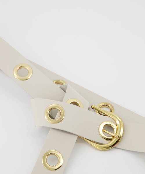 Julie - Sauvage - Belts with buckles - White - Ecru - Gold