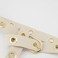 Julie - Classic Grain - Belts with buckles - White - Ecru - Gold