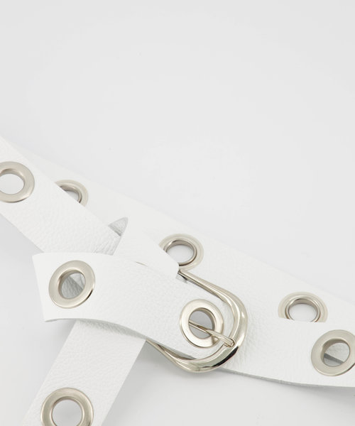 Julie - Classic Grain - Belts with buckles - White -  - Silver