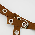 Julie - Suede - Belts with buckles - Brown - Cognac - Silver