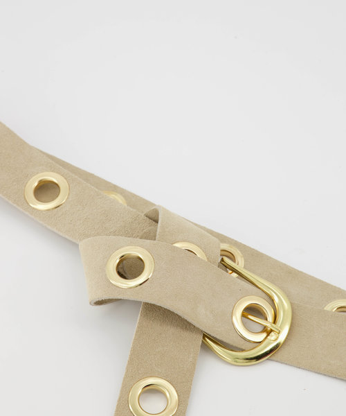 Julie - Suede - Belts with buckles - White - Ecru - Gold