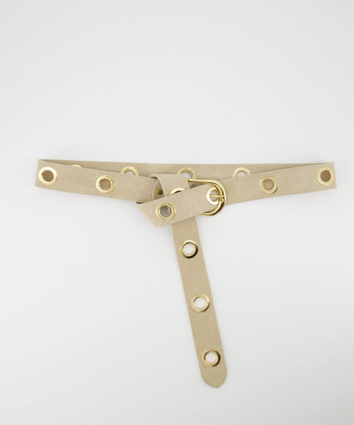 Julie - Suede - Belts with buckles - White - Ecru - Gold