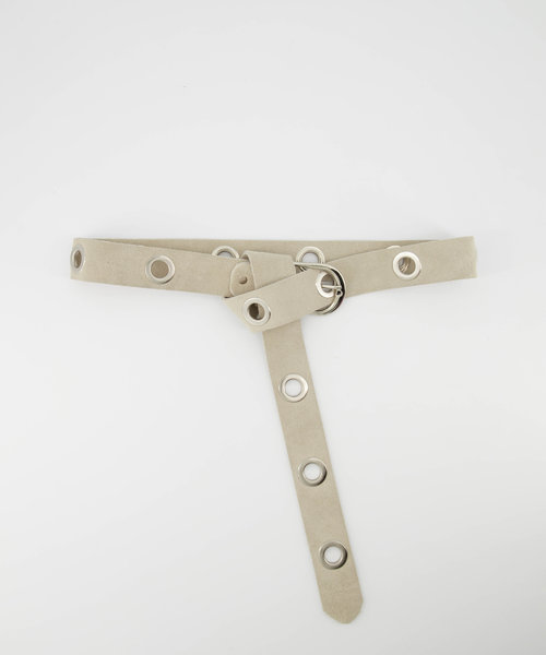 Julie - Suede - Belts with buckles - White - Ecru - Silver