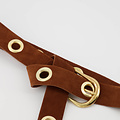 Julie - Suede - Riemen met gesp - Bruin - 37 - Goudkleurig