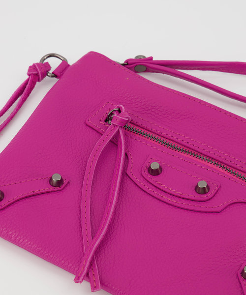 Blake - Classic Grain - Clutch - Pink - Fuchsia 2434 - Black