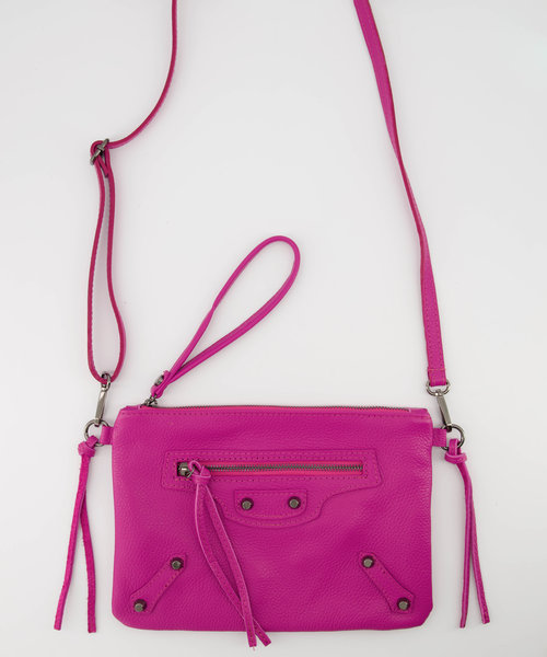 Blake - Classic Grain - Clutch - Roze - Fuchsia 2434 - Zwartkleurig