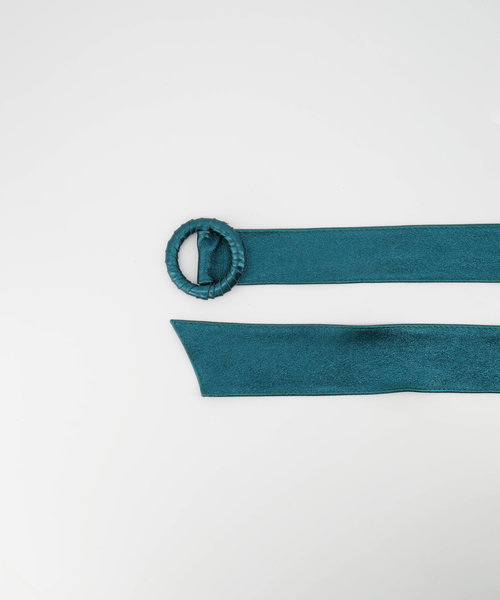 Vera - Metallic - Riemen met gesp - Blauw - Petrol -