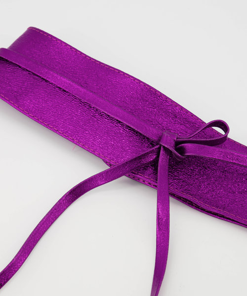 Lily - Metallic - Wikkelriemen - Roze - Fuchsia L108 -