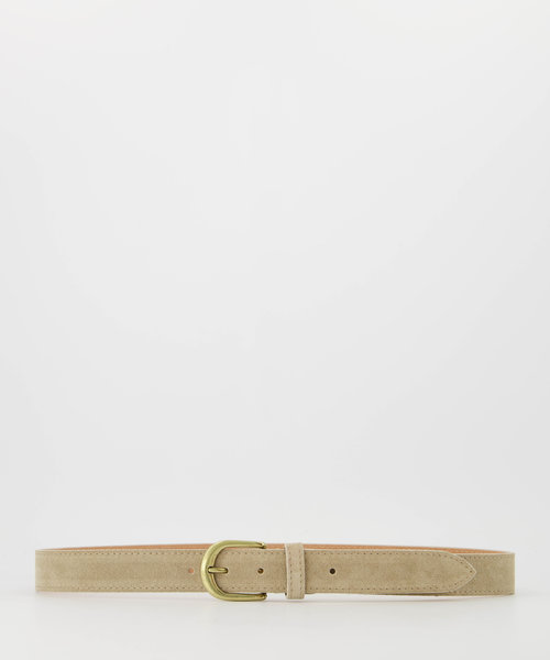 Suus - basic riem 3 cm - Suede - Belts with buckles - Beige - Zand 04 - Bronze