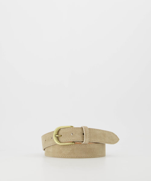 Suus - basic riem 3 cm - Suede - Belts with buckles - Beige - Zand 04 - Bronze