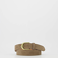 Suus - basic riem 3 cm - Suede - Riemen met gesp - Taupe - 24 - Bronskleurig